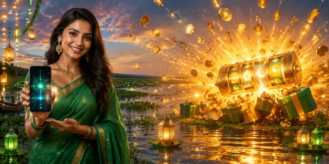 বাংলাদেশি পোশাকে স্লট গেমে অংশ নিচ্ছেন একজন খেলোয়াড়